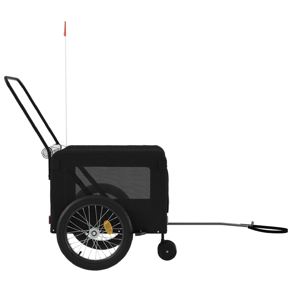 vidaXL Pet Bike Trailer Black Oxford Fabric and Iron