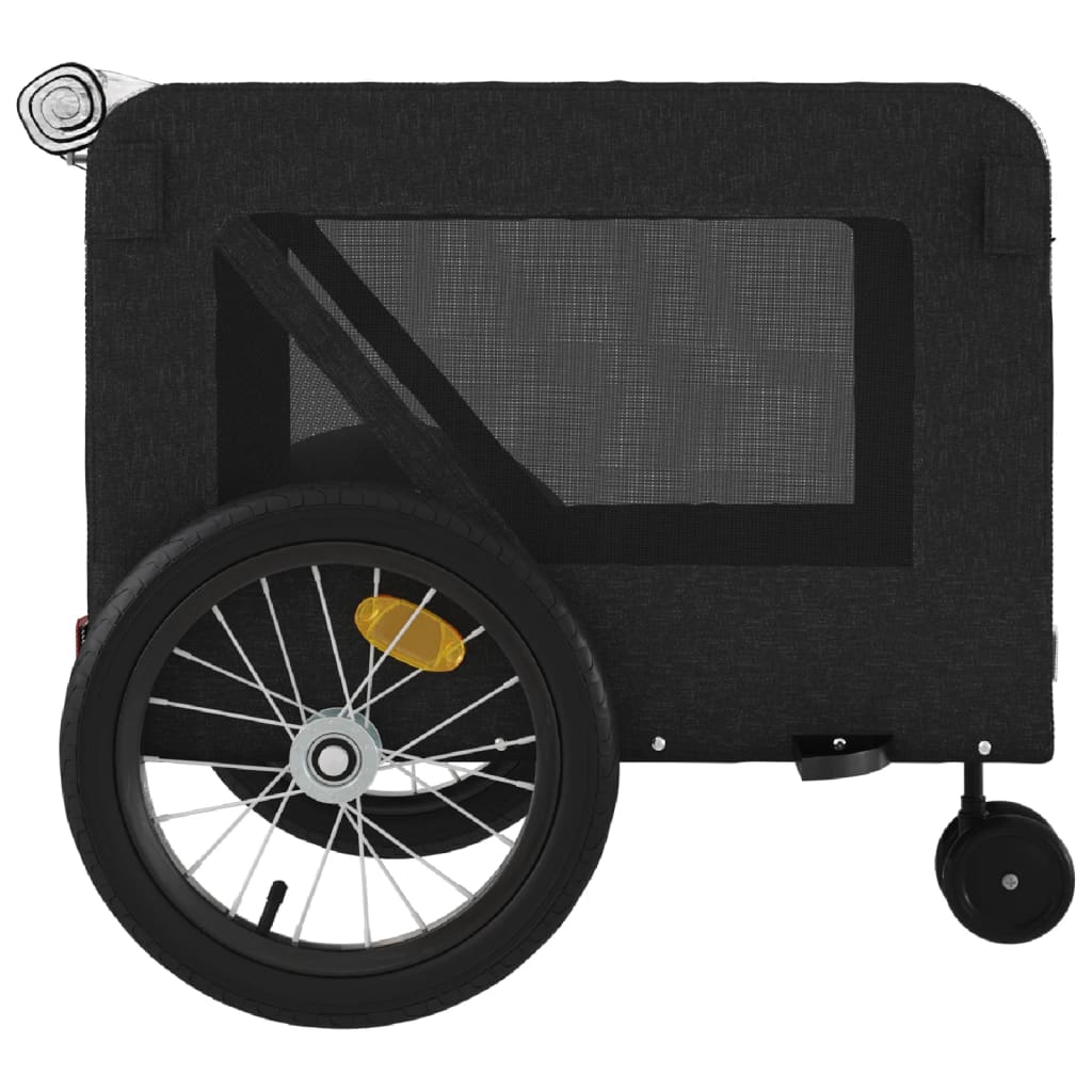 vidaXL Pet Bike Trailer Black Oxford Fabric and Iron