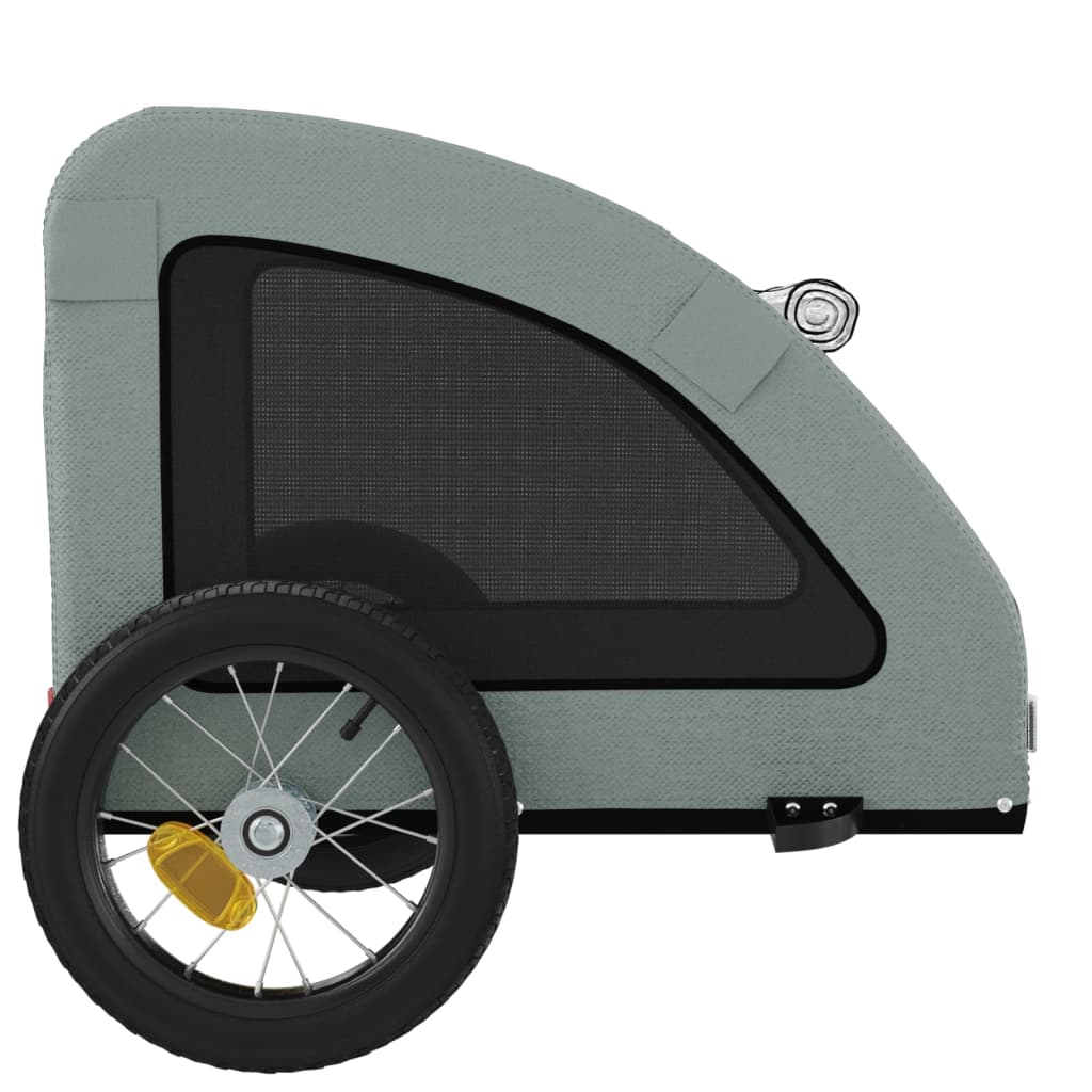 vidaXL Pet Bike Trailer Grey Oxford Fabric and Iron