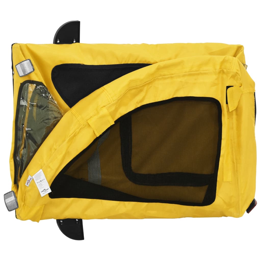 vidaXL Pet Bike Trailer Yellow Oxford Fabric and Iron