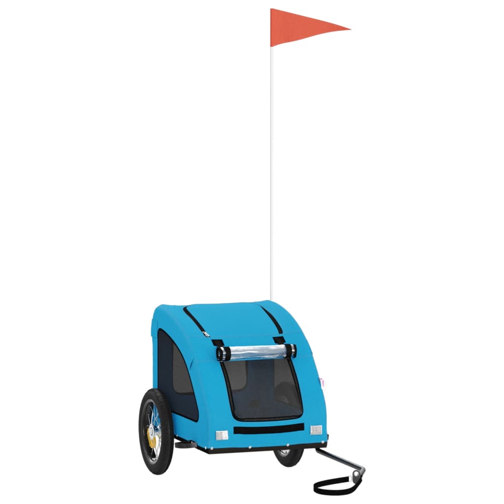 Pet Bike Trailer Blue Oxford Fabric and Iron