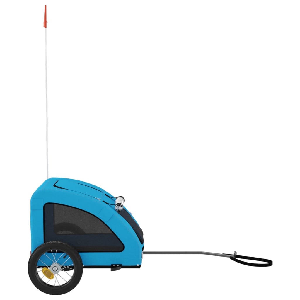 Pet Bike Trailer Blue Oxford Fabric and Iron