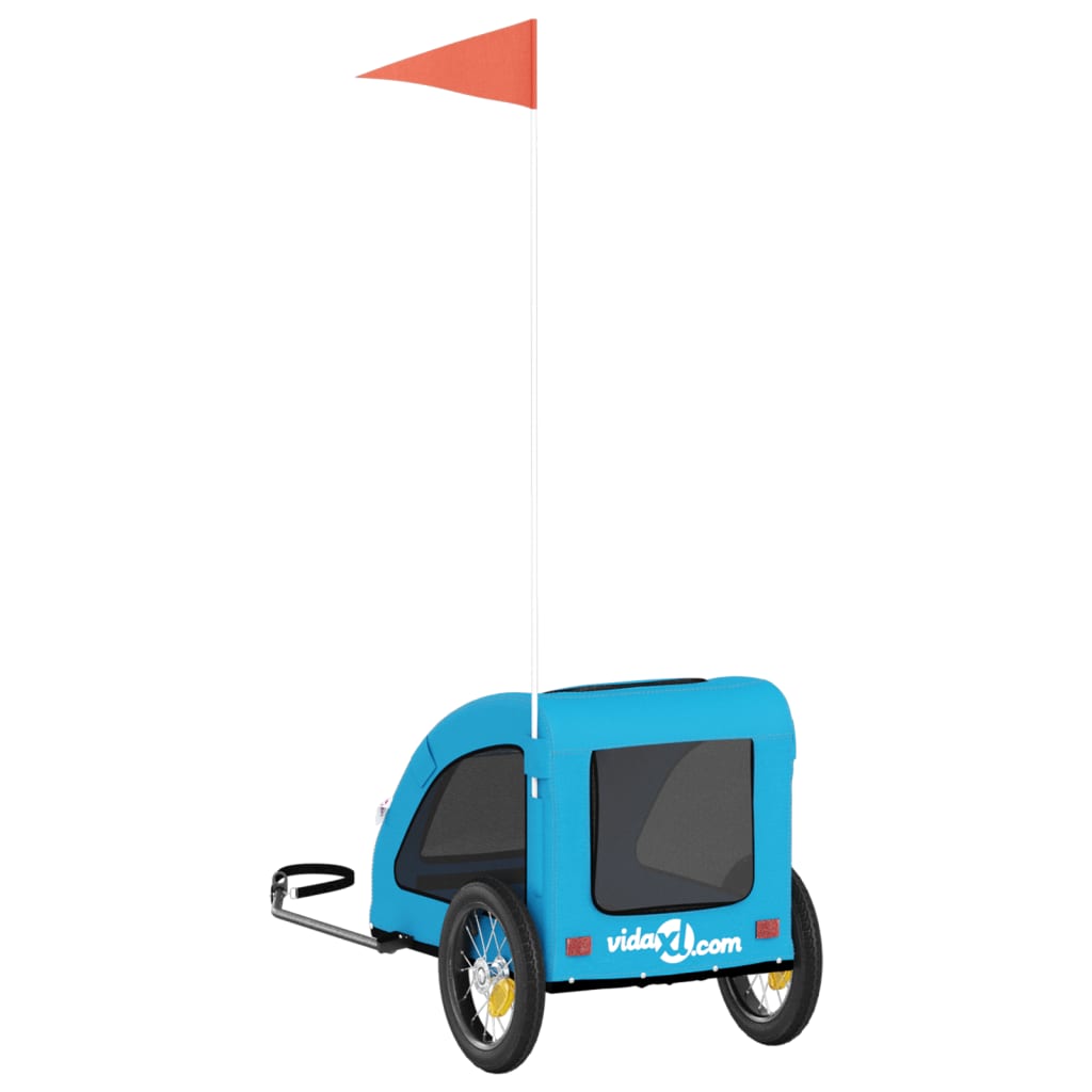 Pet Bike Trailer Blue Oxford Fabric and Iron