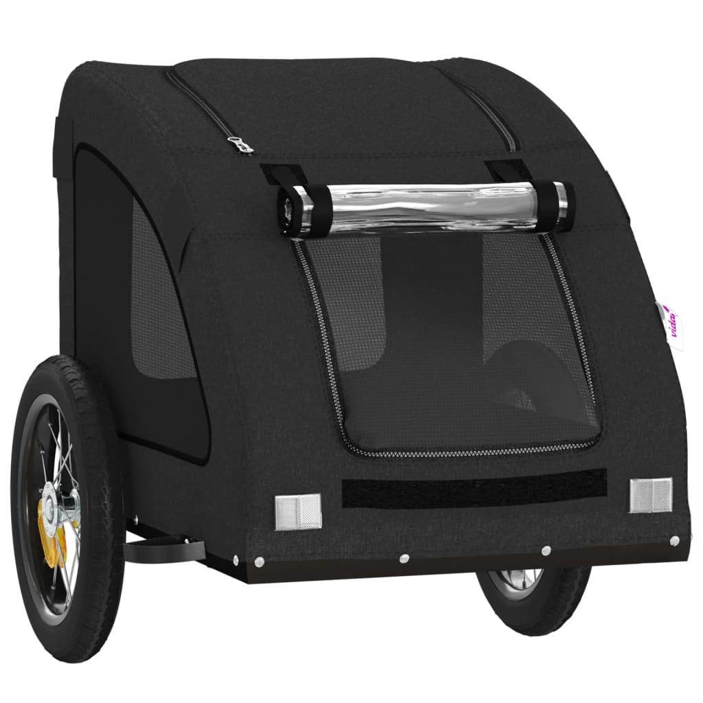 vidaXL Pet Bike Trailer Black Oxford Fabric and Iron