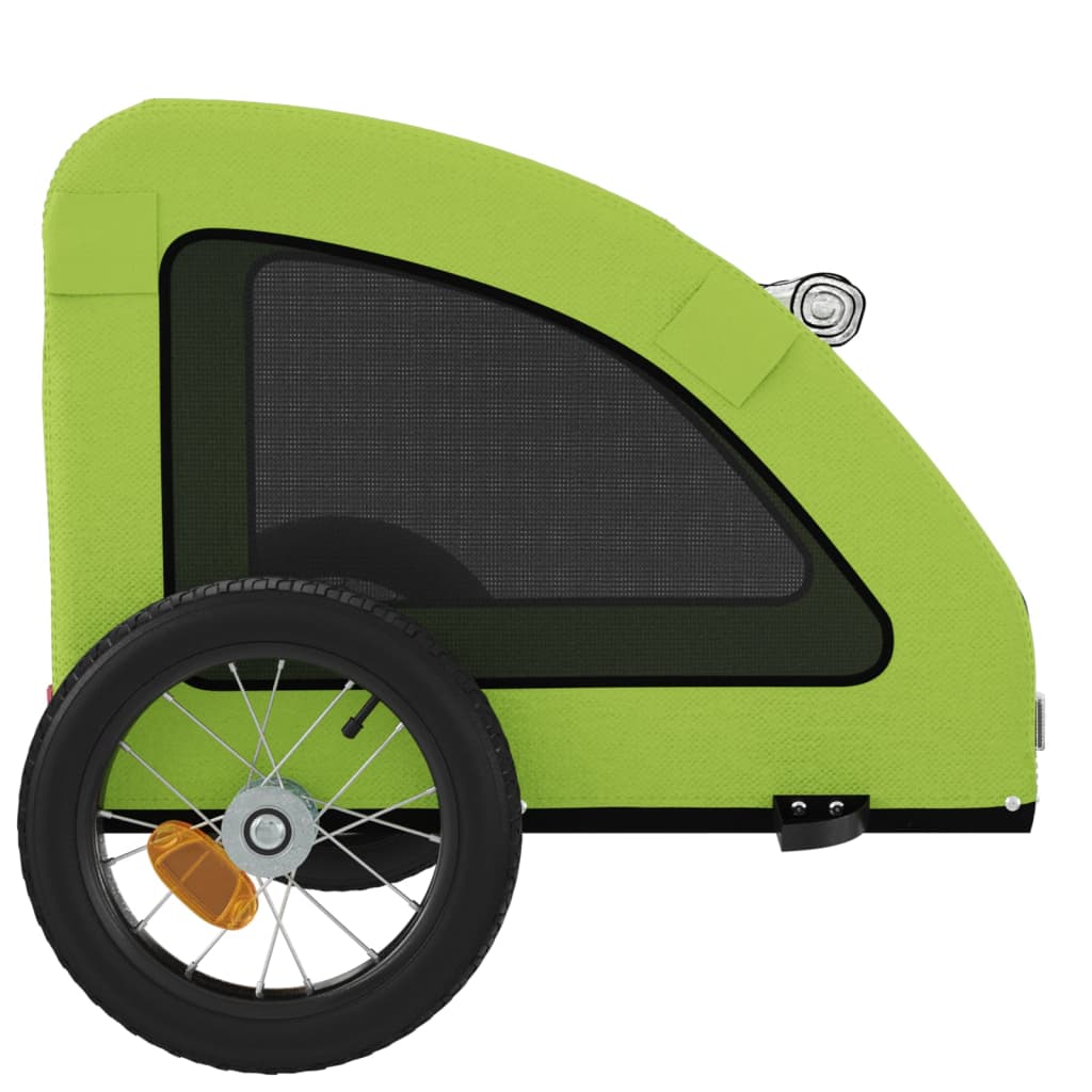 vidaXL Pet Bike Trailer Green Oxford Fabric and Iron