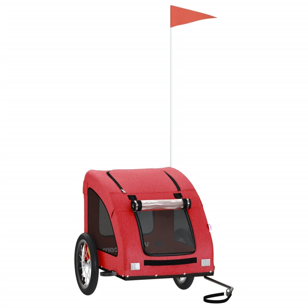 vidaXL Pet Bike Trailer Red Oxford Fabric and Iron