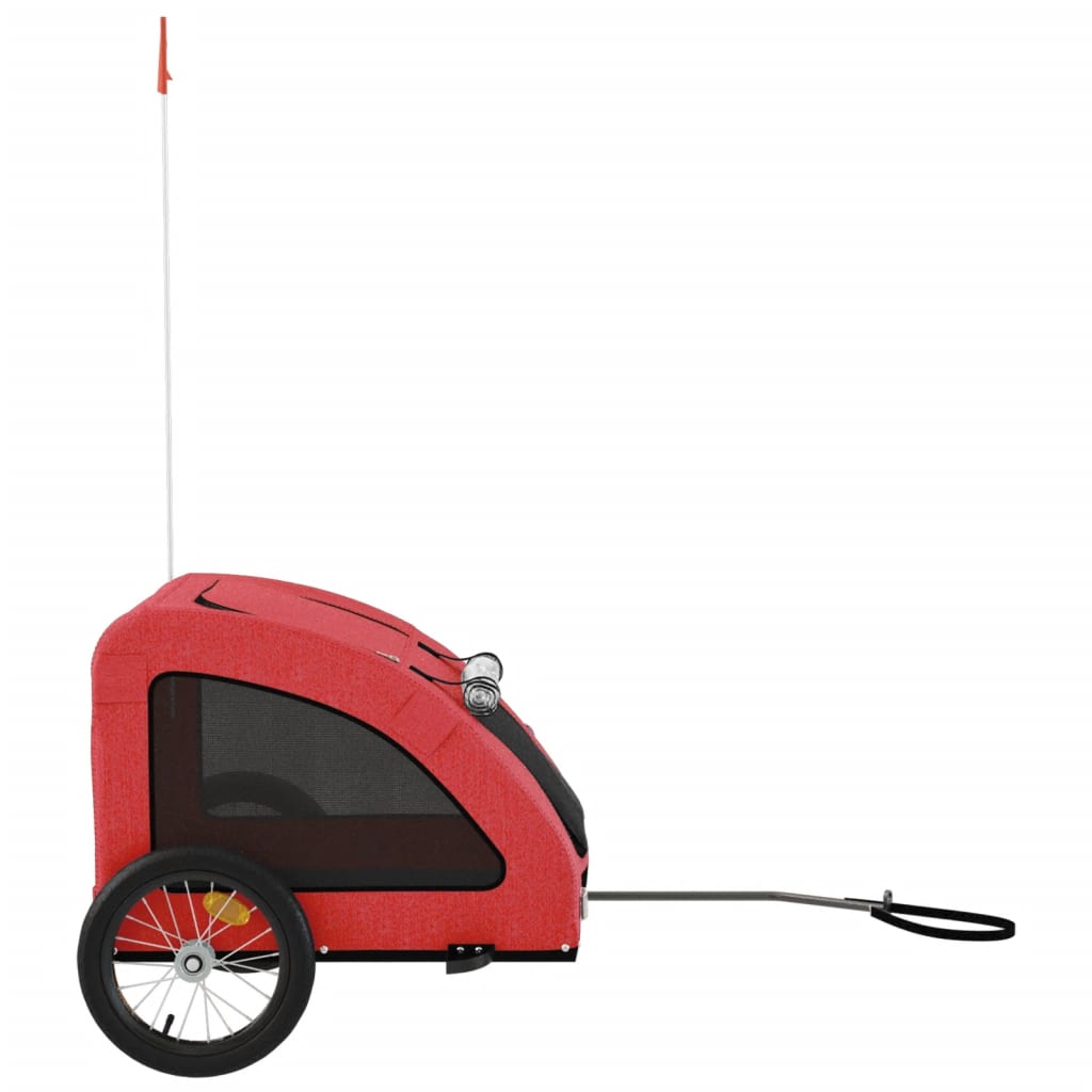 vidaXL Pet Bike Trailer Red Oxford Fabric and Iron