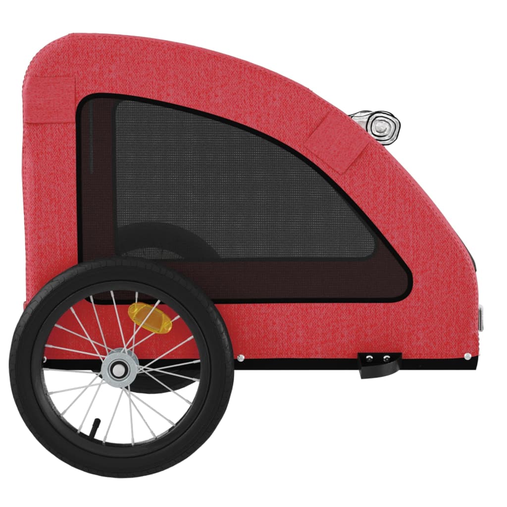 vidaXL Pet Bike Trailer Red Oxford Fabric and Iron