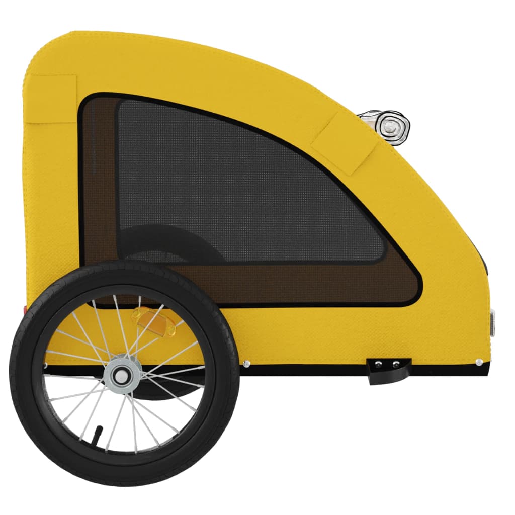 vidaXL Pet Bike Trailer Yellow Oxford Fabric and Iron