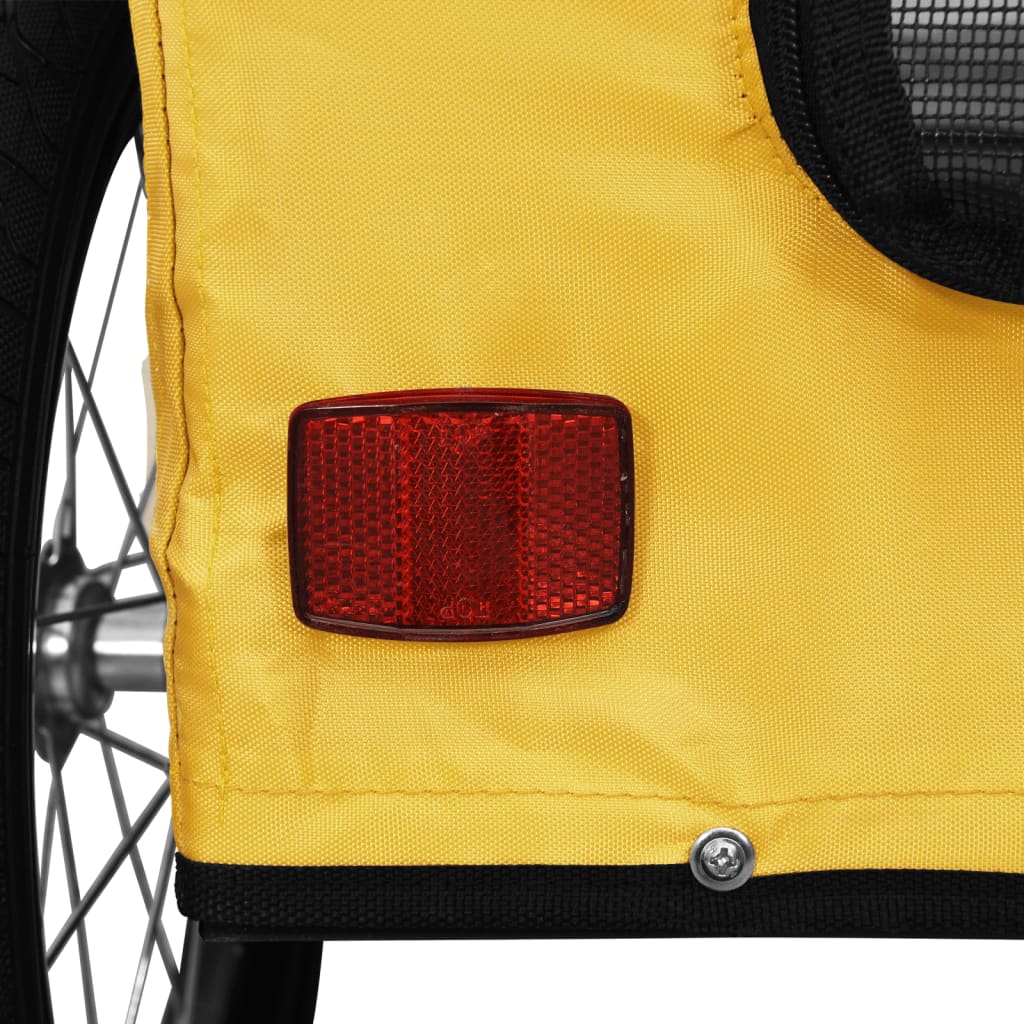 vidaXL Pet Bike Trailer Yellow Oxford Fabric and Iron