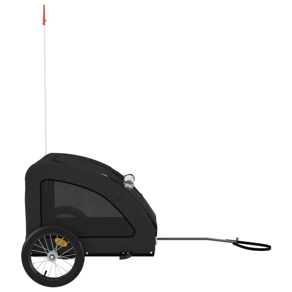 vidaXL Pet Bike Trailer Black Oxford Fabric and Iron