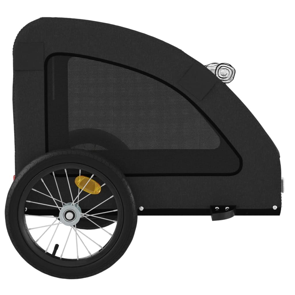 vidaXL Pet Bike Trailer Black Oxford Fabric and Iron