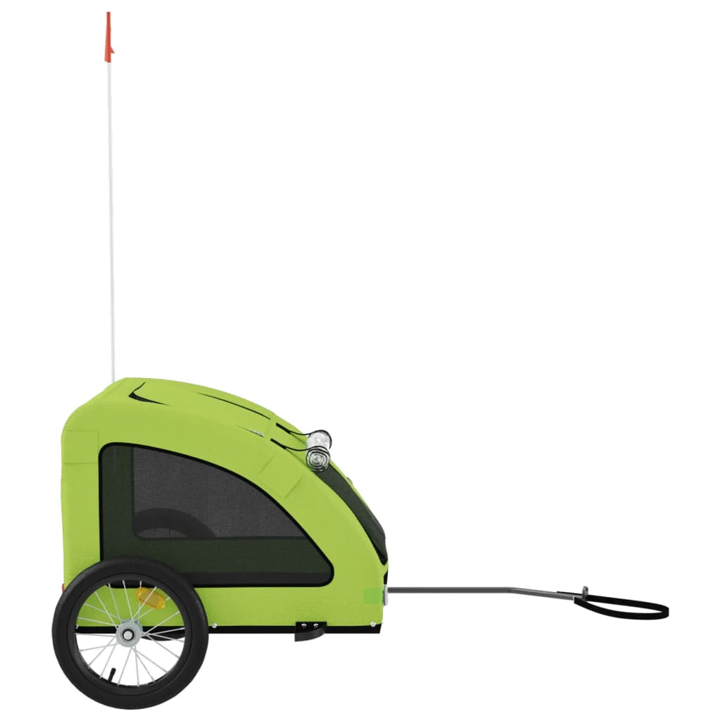 vidaXL Pet Bike Trailer Green Oxford Fabric and Iron