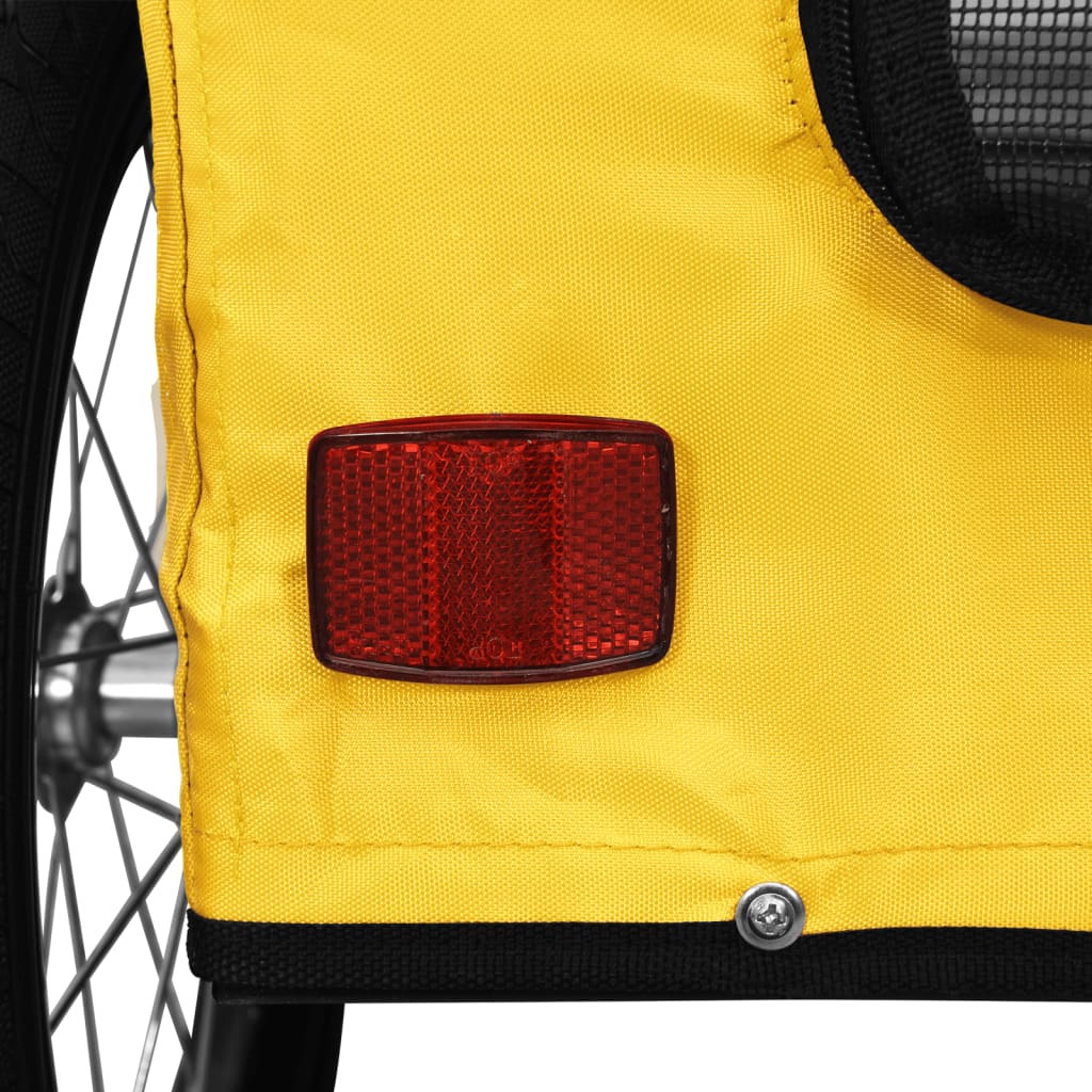 vidaXL Pet Bike Trailer Yellow Oxford Fabric and Iron