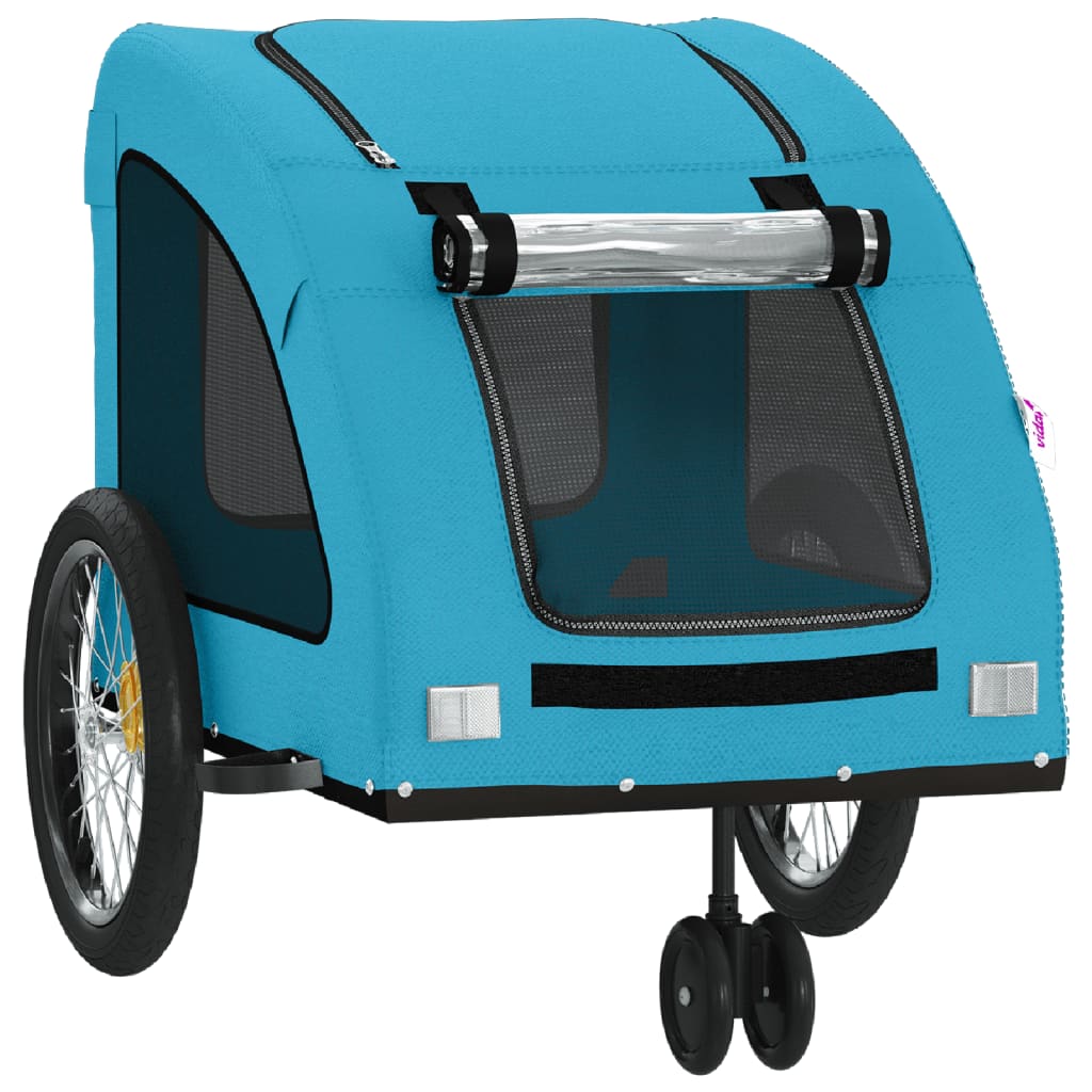 vidaXL Pet Bike Trailer Blue Oxford Fabric and Iron