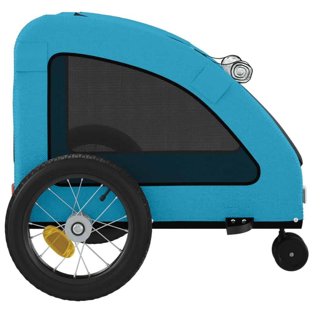 vidaXL Pet Bike Trailer Blue Oxford Fabric and Iron