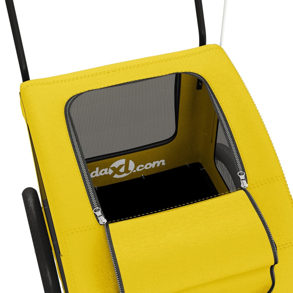 Pet Bike Trailer Yellow Oxford Fabric and Iron