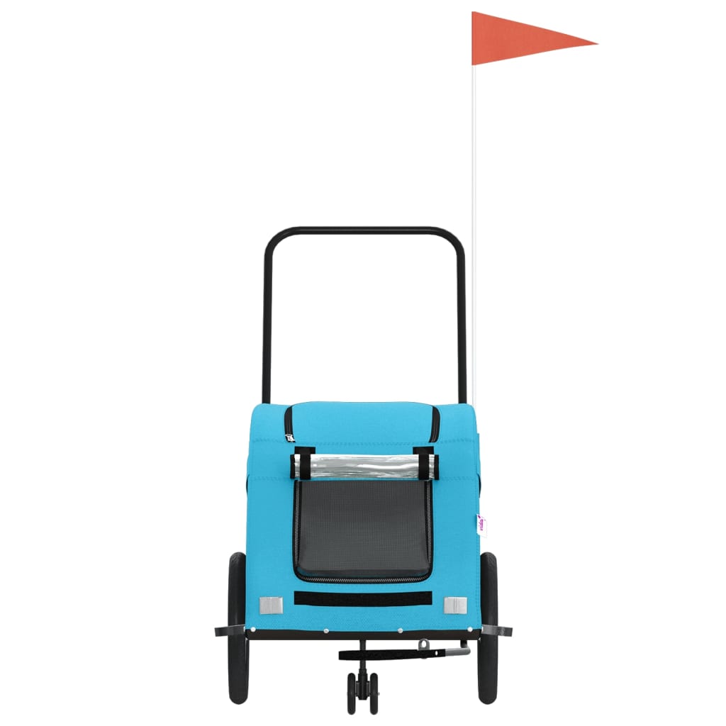 Pet Bike Trailer Blue Oxford Fabric and Iron