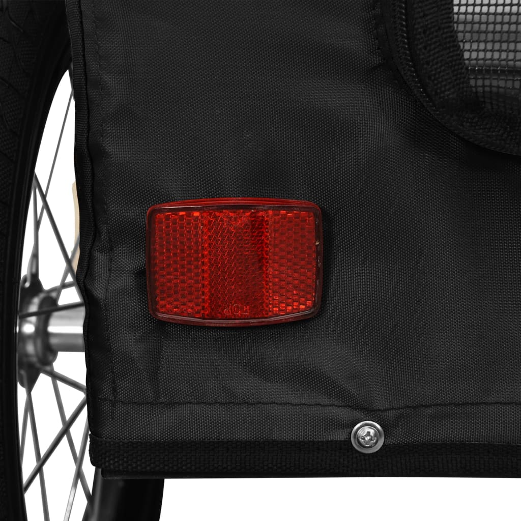 vidaXL Pet Bike Trailer Black Oxford Fabric and Iron