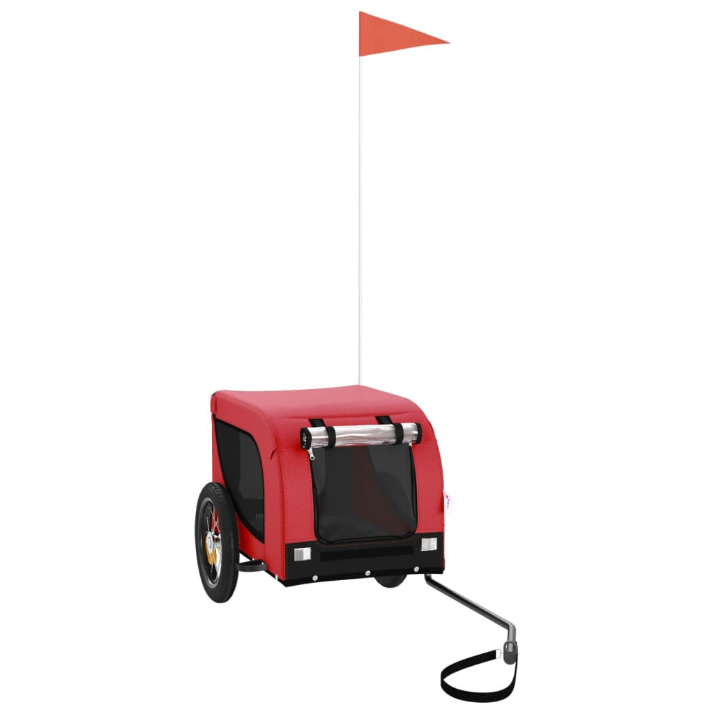 Pet Bike Trailer Red and Black Oxford Fabric and Iron