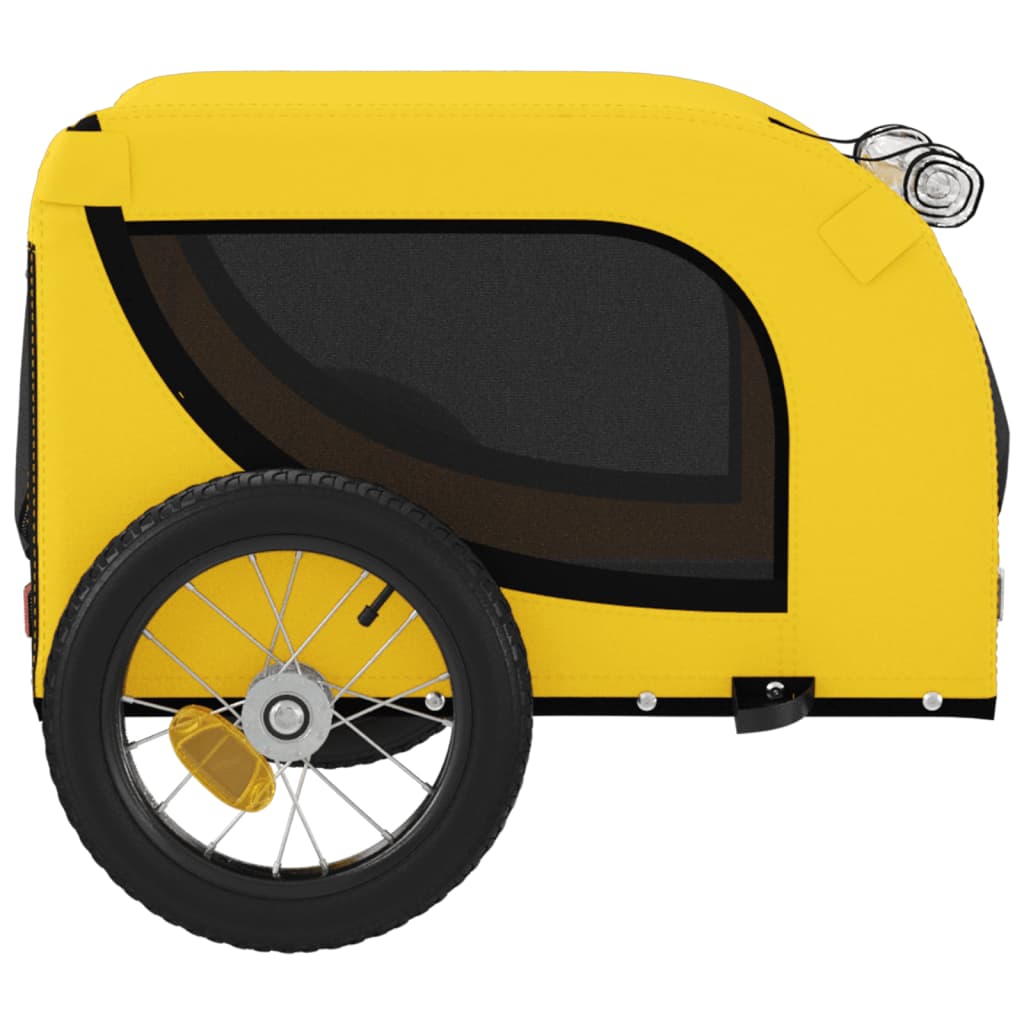 vidaXL Pet Bike Trailer Yellow and Black Oxford Fabric and Iron