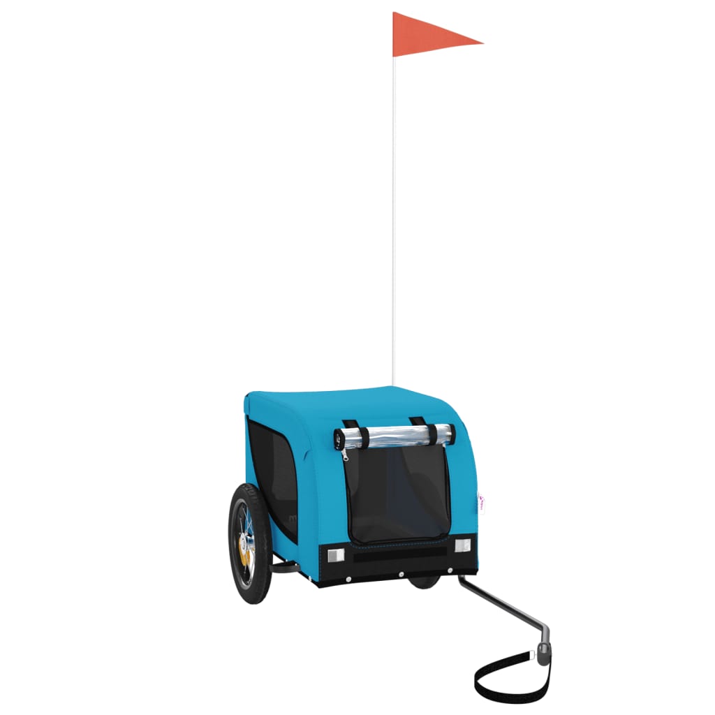 Pet Bike Trailer Blue and Black Oxford Fabric and Iron