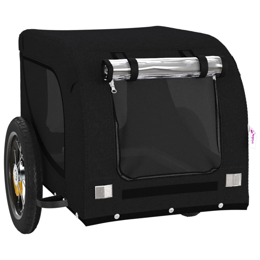 vidaXL Pet Bike Trailer Black Oxford Fabric and Iron