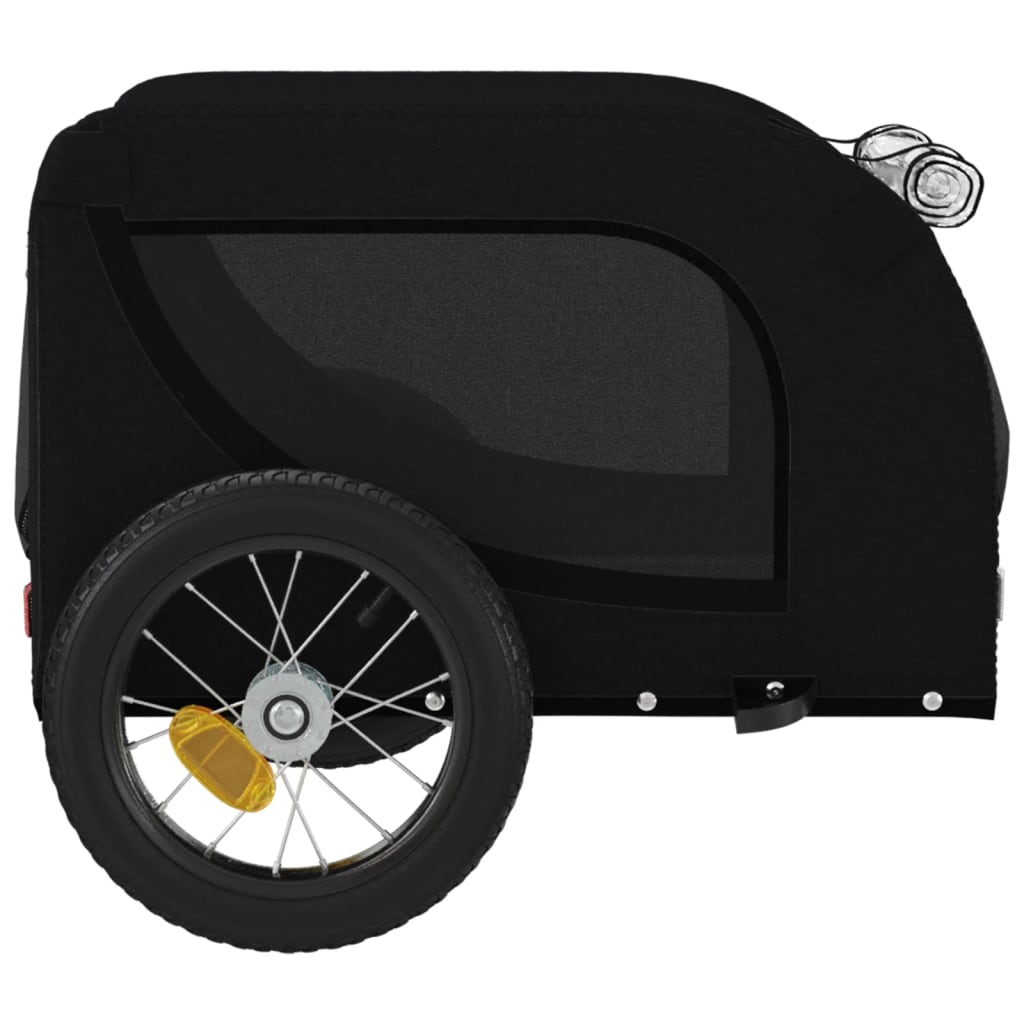 vidaXL Pet Bike Trailer Black Oxford Fabric and Iron