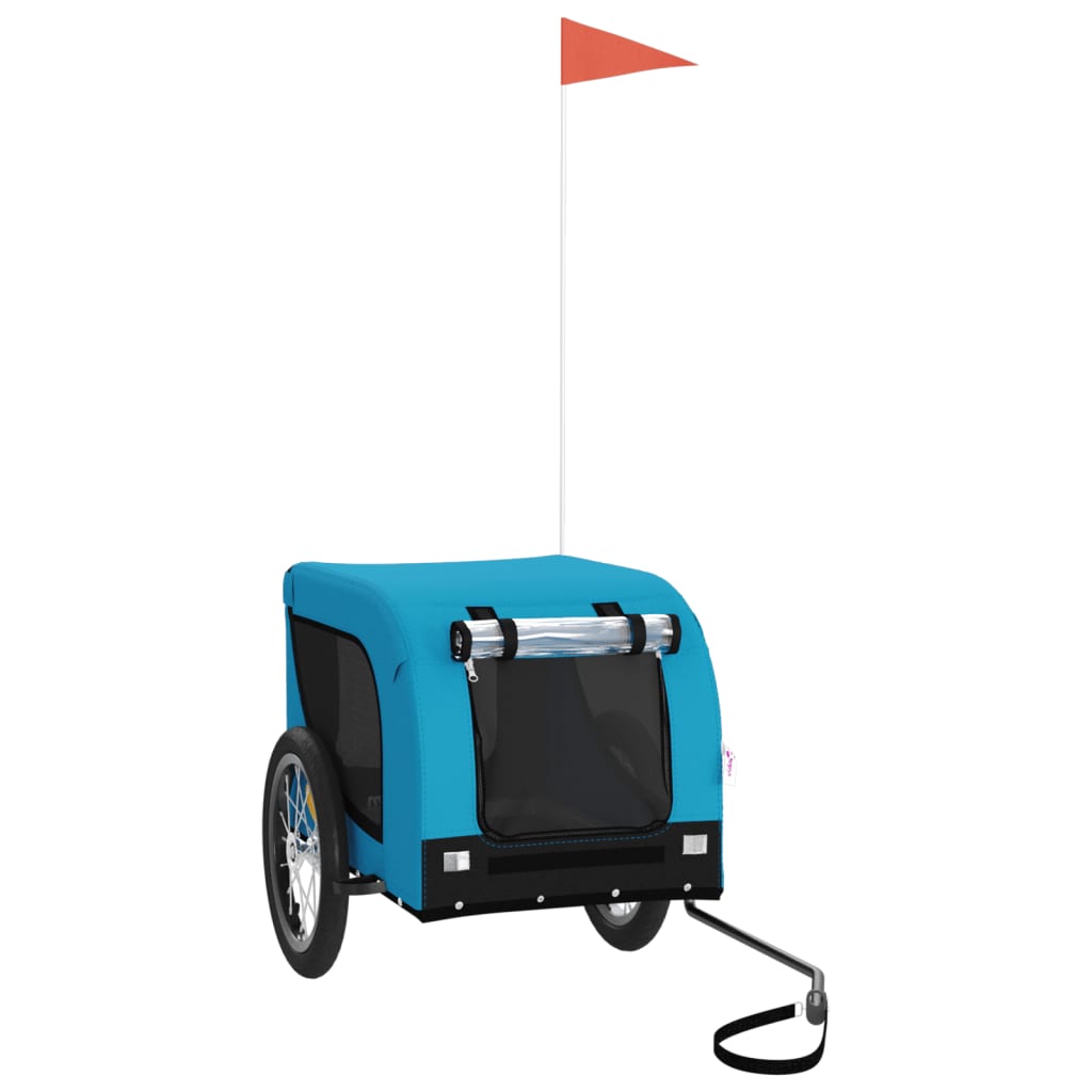 Pet Bike Trailer Blue and Black Oxford Fabric and Iron