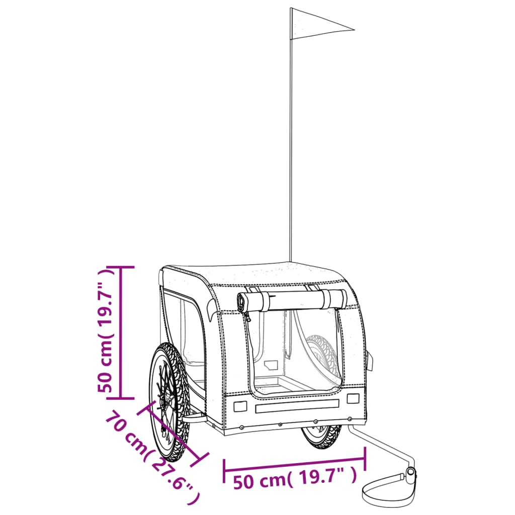 Pet Bike Trailer Blue and Black Oxford Fabric and Iron