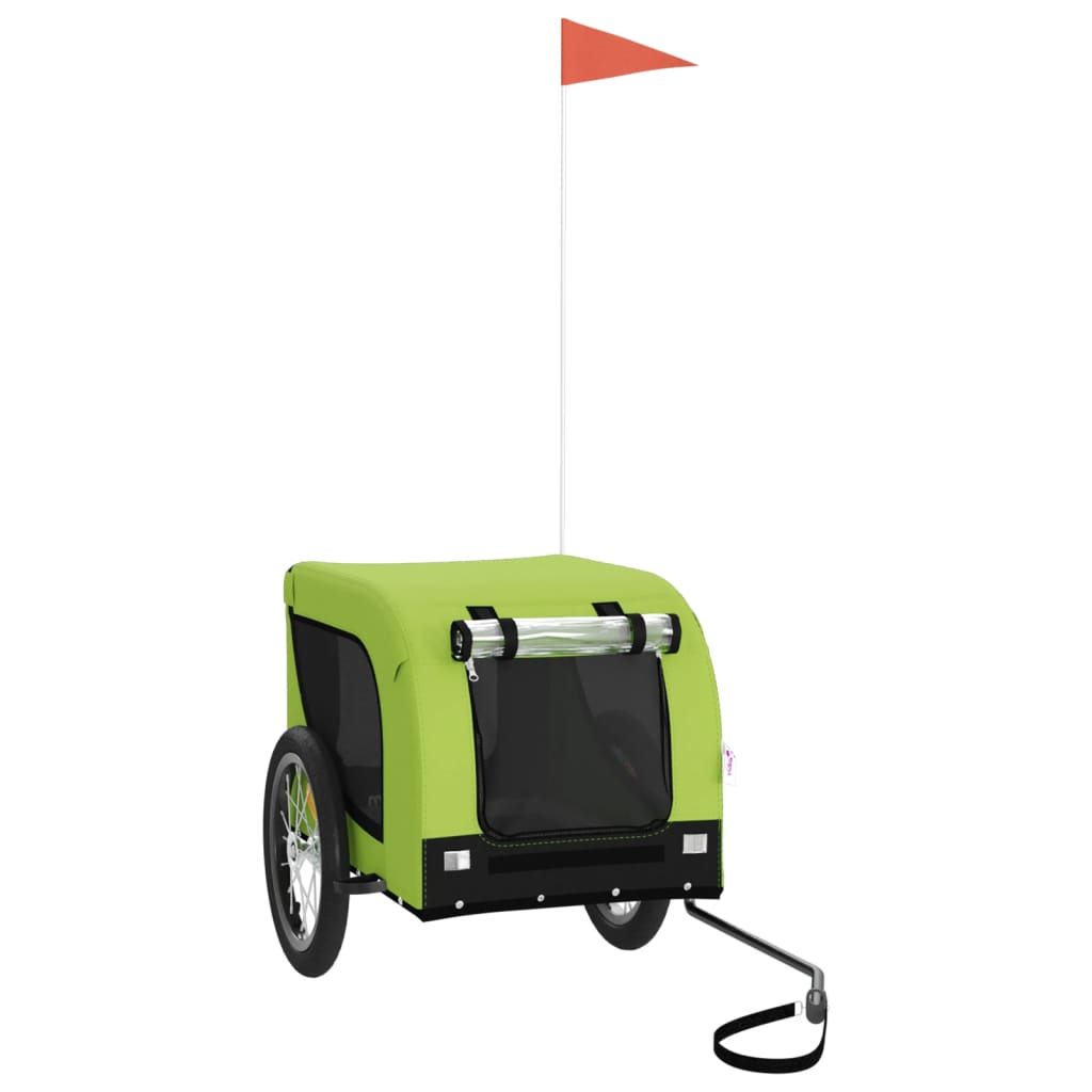 Pet Bike Trailer | Green and Black | Oxford Fabric, Iron, PVC | Medium
