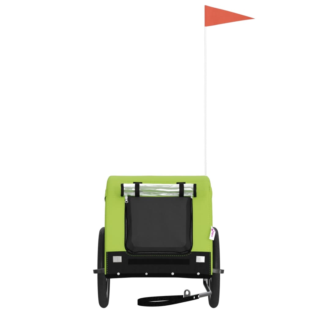 Pet Bike Trailer | Green and Black | Oxford Fabric, Iron, PVC | Medium