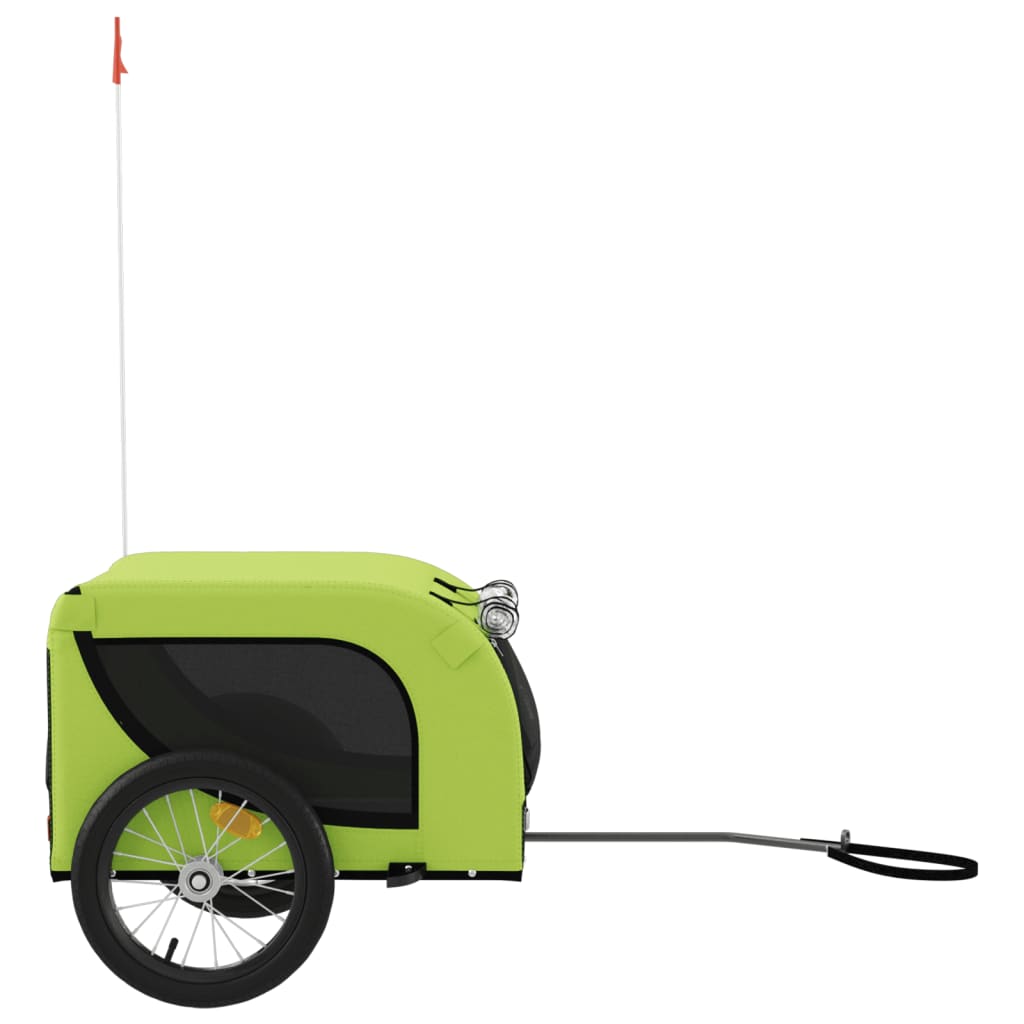 Pet Bike Trailer | Green and Black | Oxford Fabric, Iron, PVC | Medium