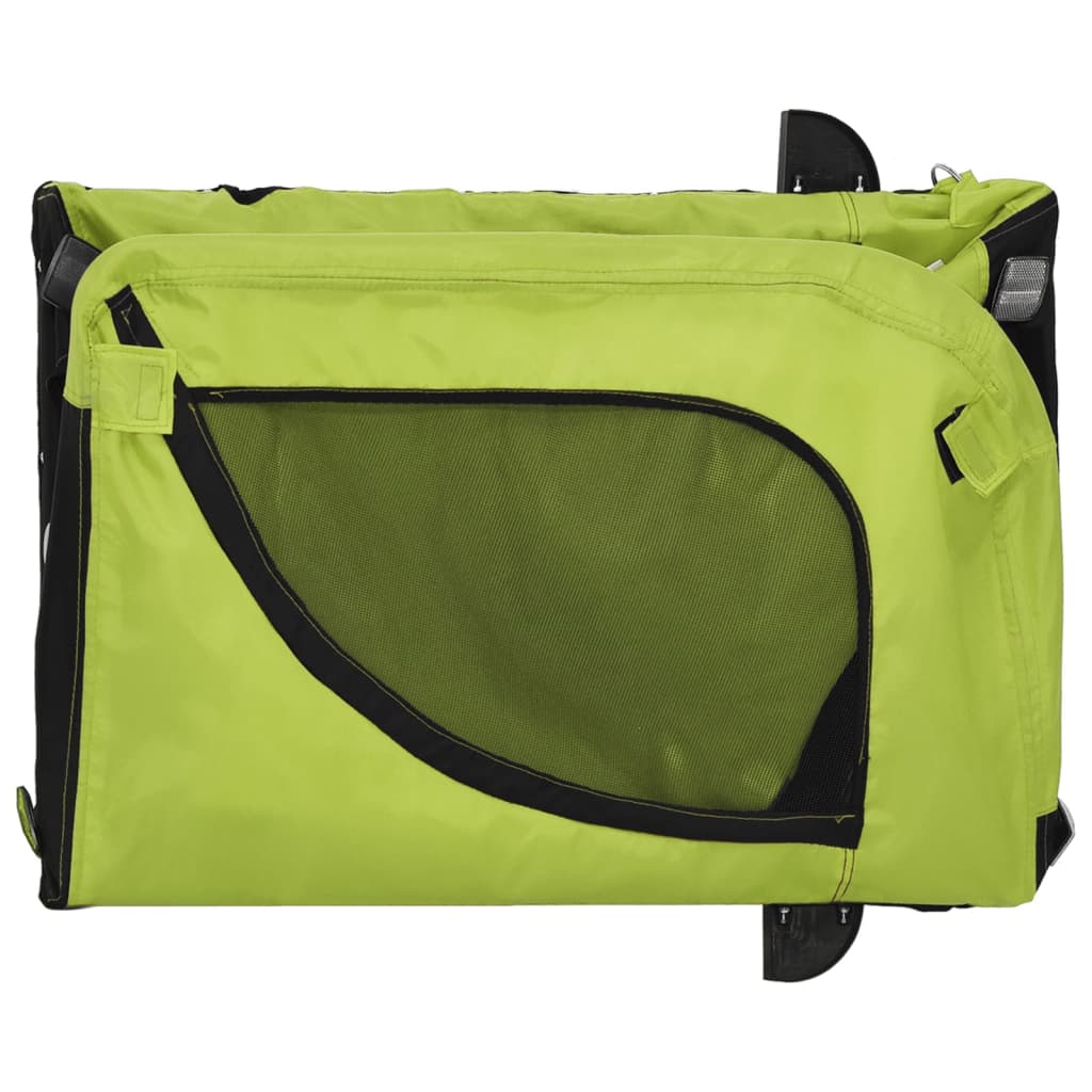 Pet Bike Trailer | Green and Black | Oxford Fabric, Iron, PVC | Medium