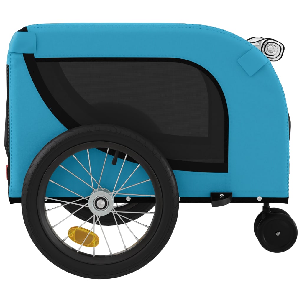 vidaXL Pet Bike Trailer Blue and Black Oxford Fabric and Iron