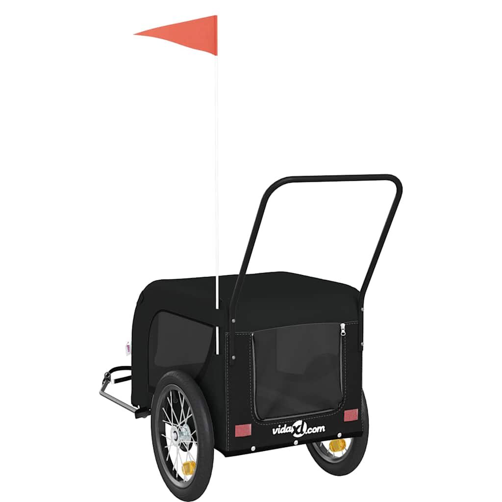 Pet Bike Trailer Black Oxford Fabric and Iron
