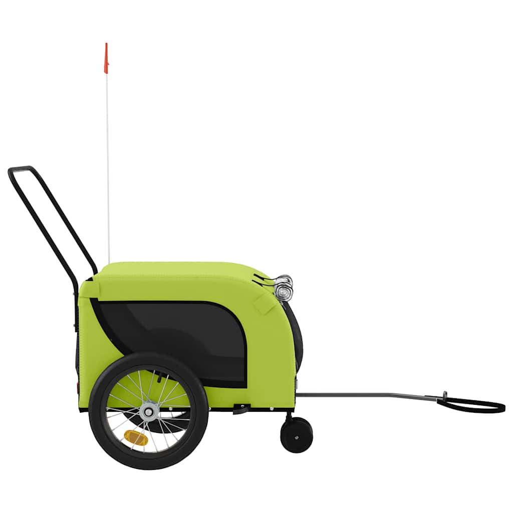 Pet Bike Trailer Green and Black Oxford Fabric and Iron