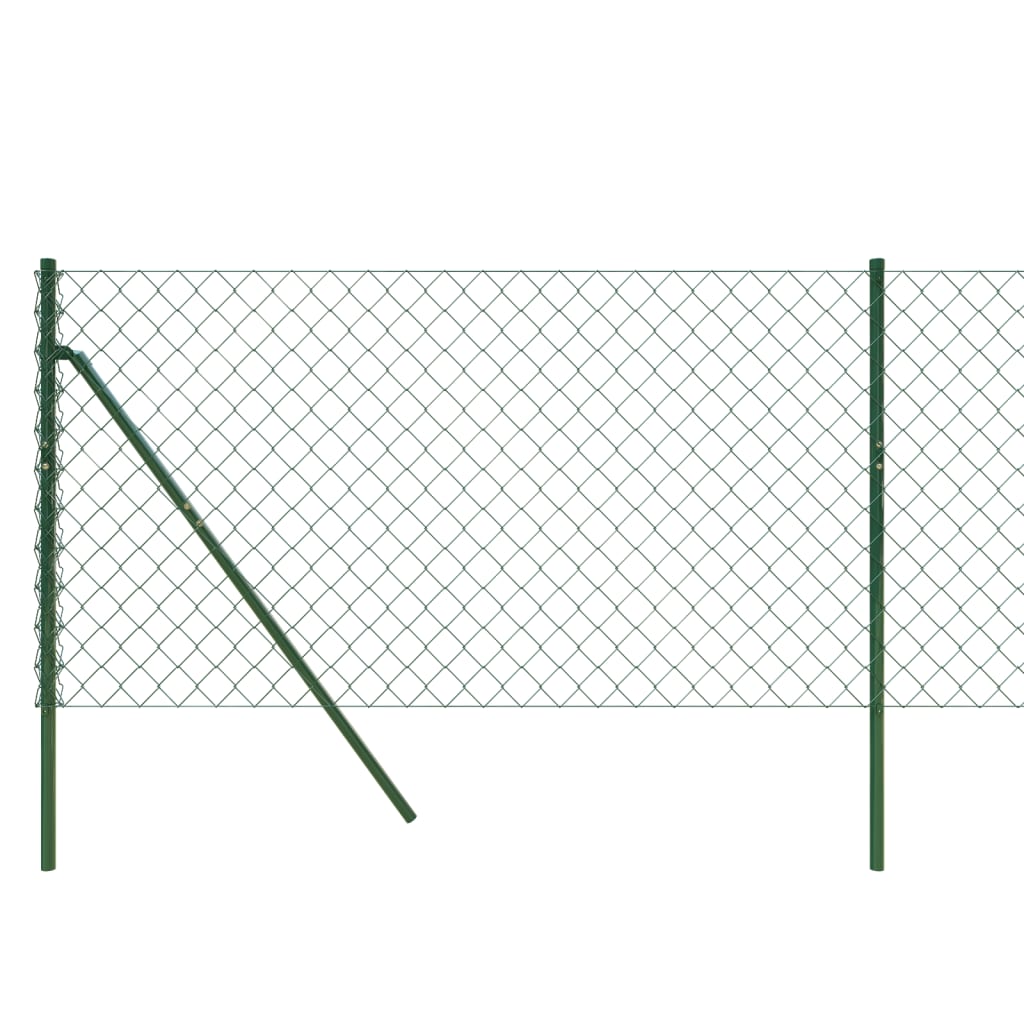 vidaXL Chain Link Fence Green 1x10 m