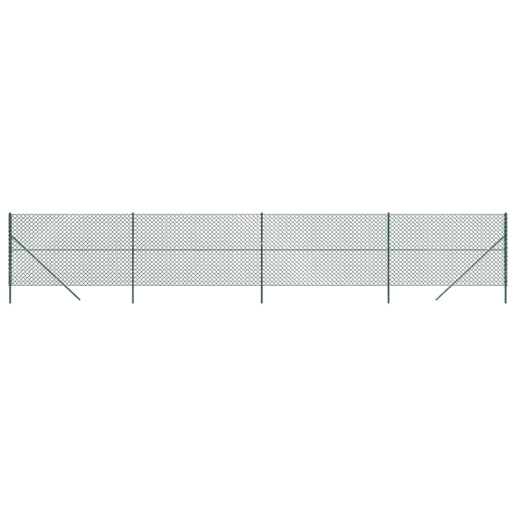 vidaXL Chain Link Fence Green 2x10 m