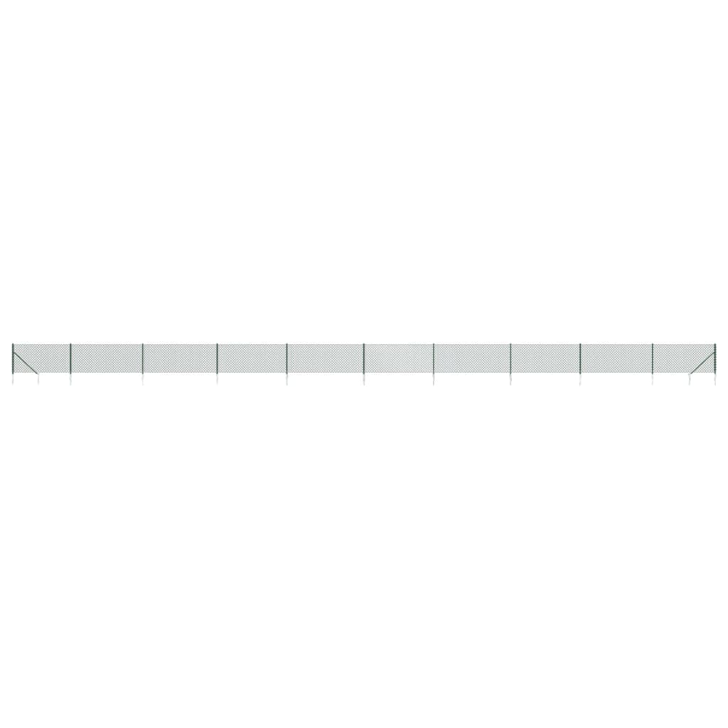 Chain Link Fence with Spike Anchors Green 0.8x25 m