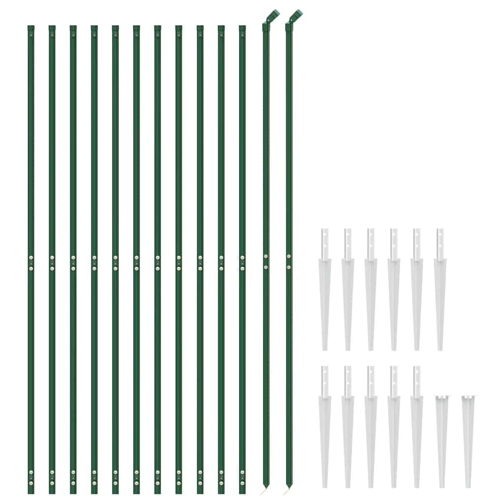 Chain Link Fence with Spike Anchors Green 2.2x25 m