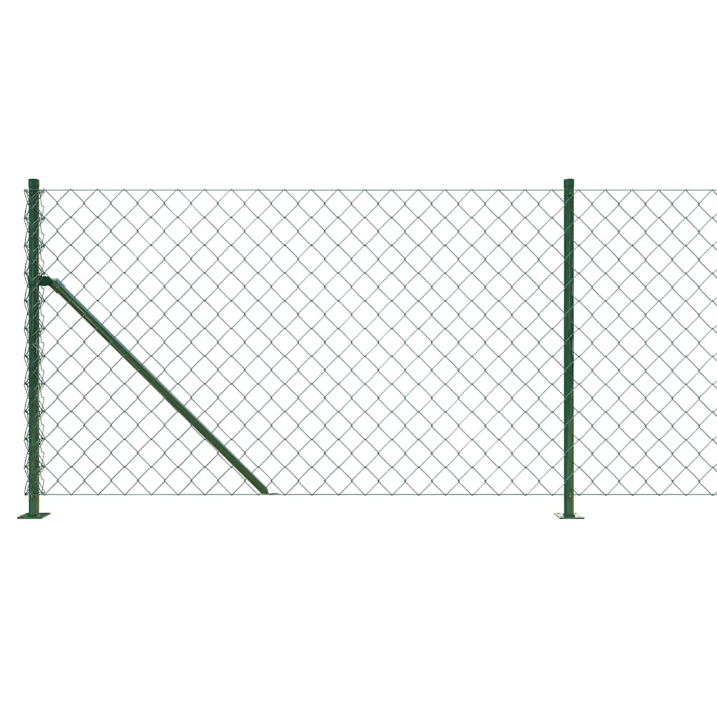 Chain Link Fence with Flange Green 1.1x25 m