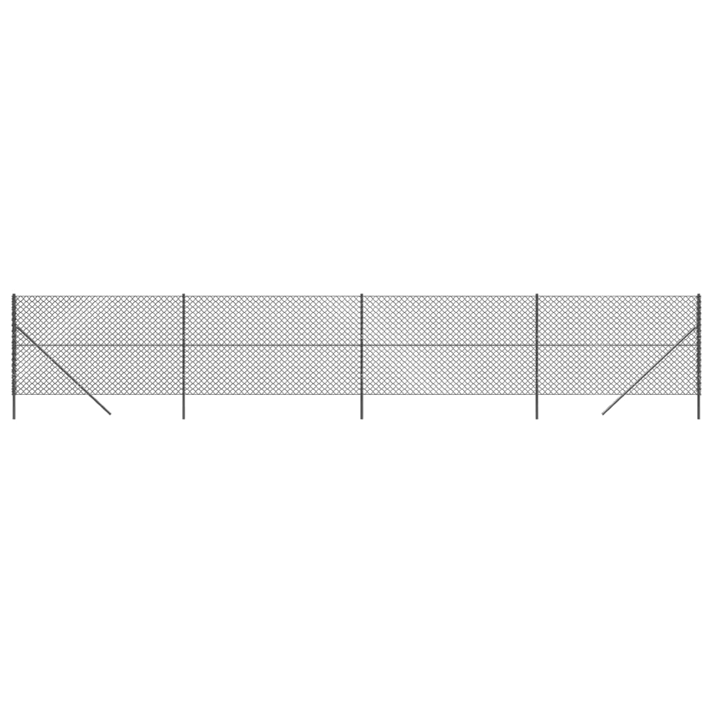 vidaXL Chain Link Fence Anthracite 1.6x10 m