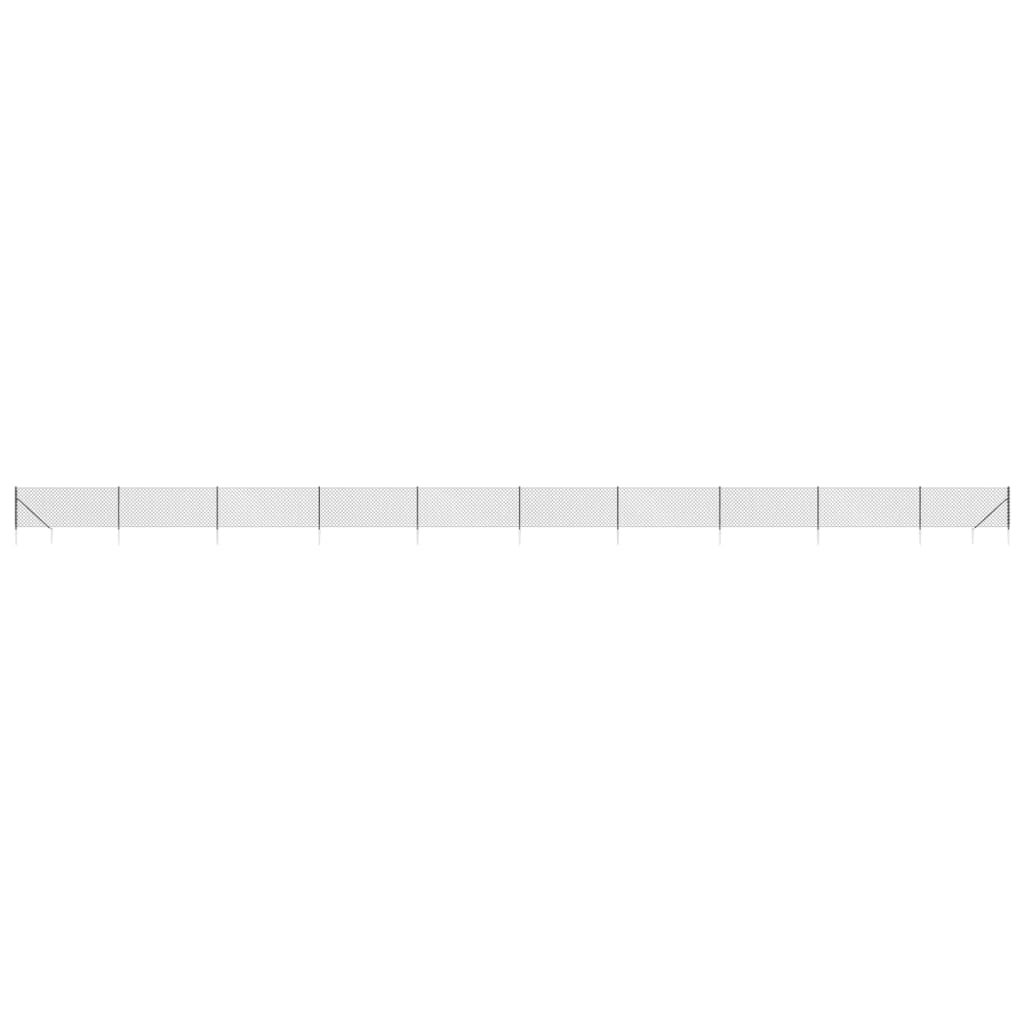 Chain Link Fence with Spike Anchors Anthracite 1x25 m