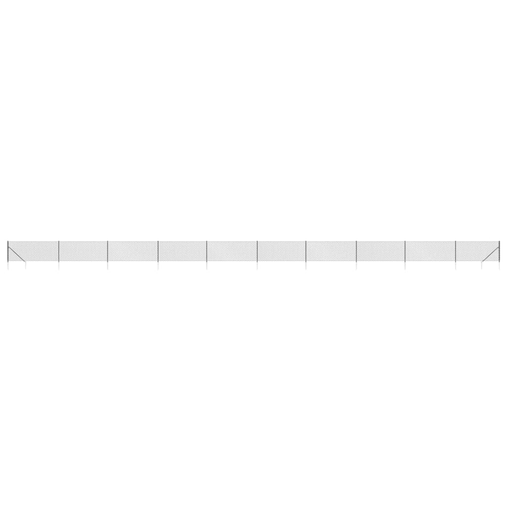 Chain Link Fence with Spike Anchors Anthracite 1.1x25 m