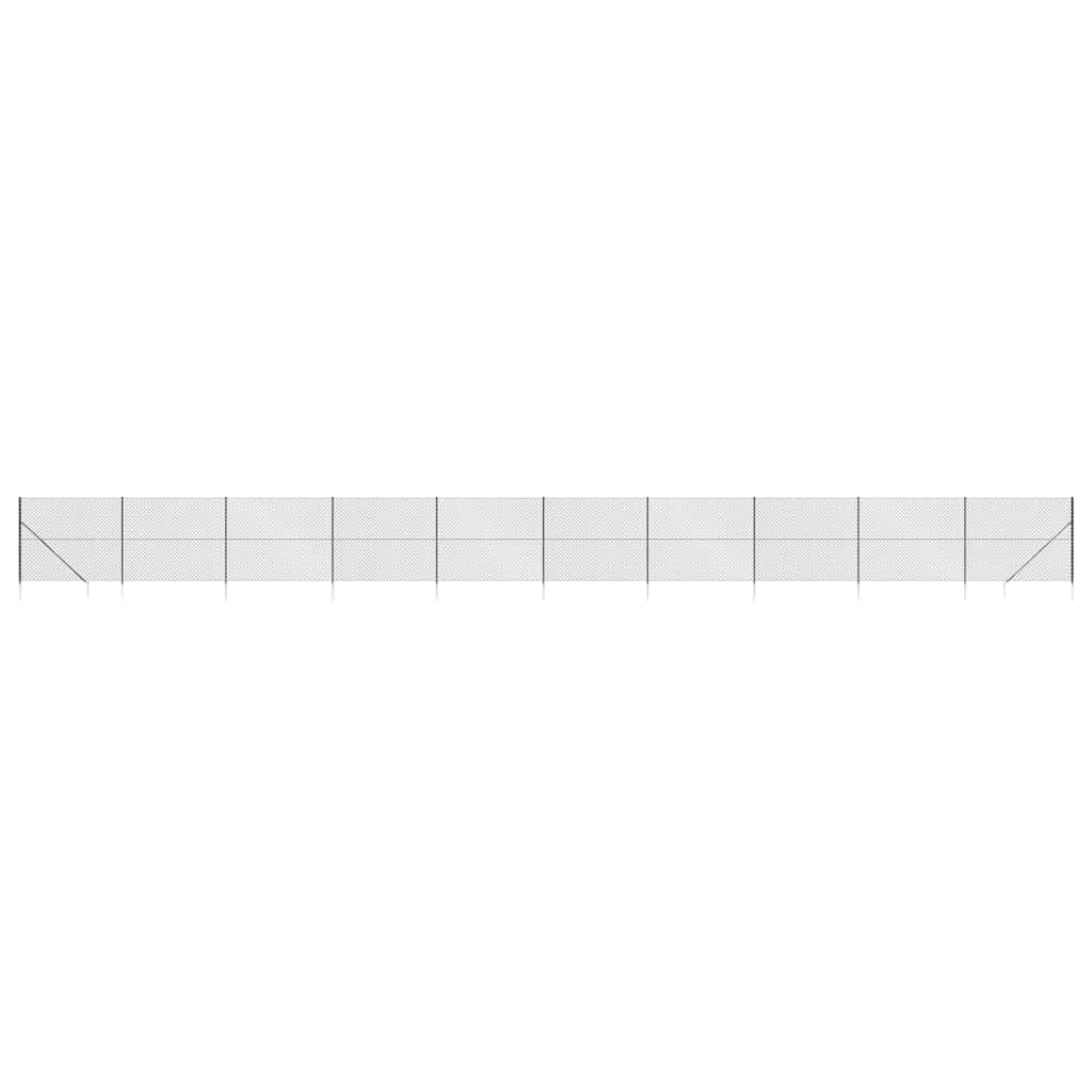 Chain Link Fence with Spike Anchors Anthracite 1.4x25 m