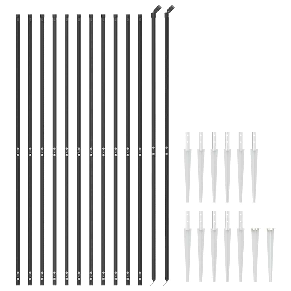 Chain Link Fence with Spike Anchors Anthracite 1.4x25 m