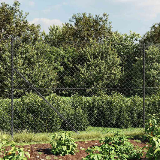 Chain Link Fence with Spike Anchors Anthracite 1.4x25 m
