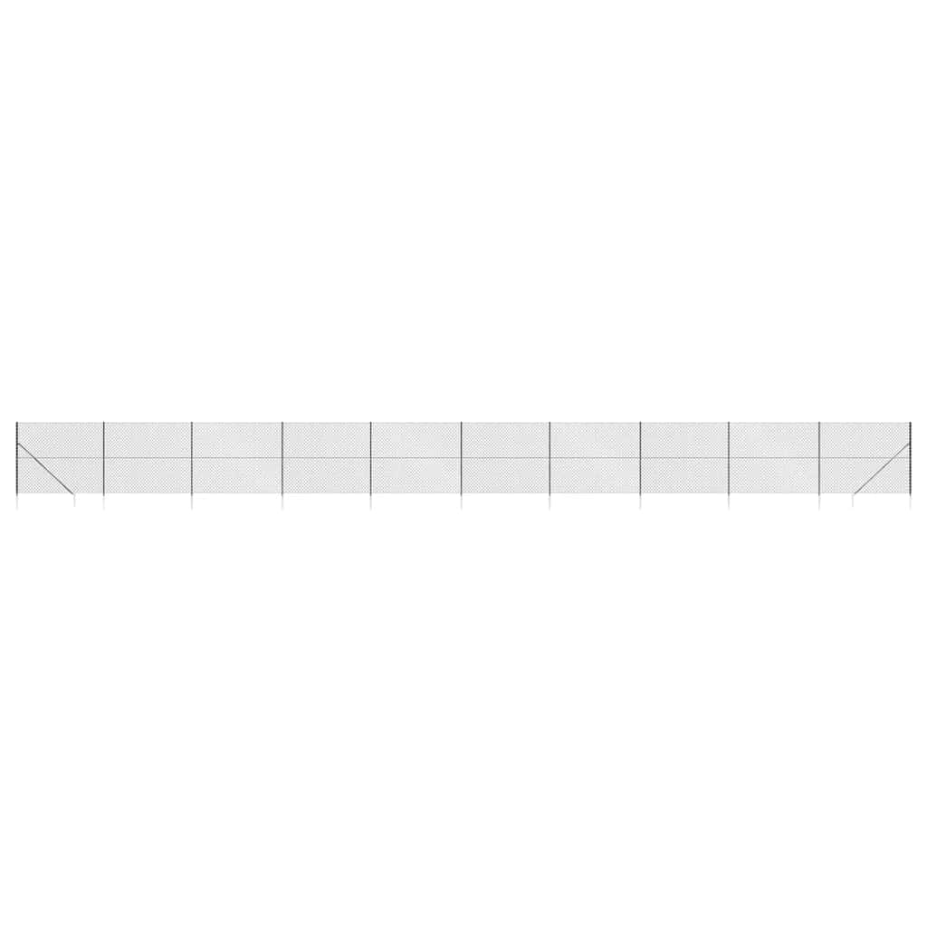Chain Link Fence with Spike Anchors Anthracite 2x25 m