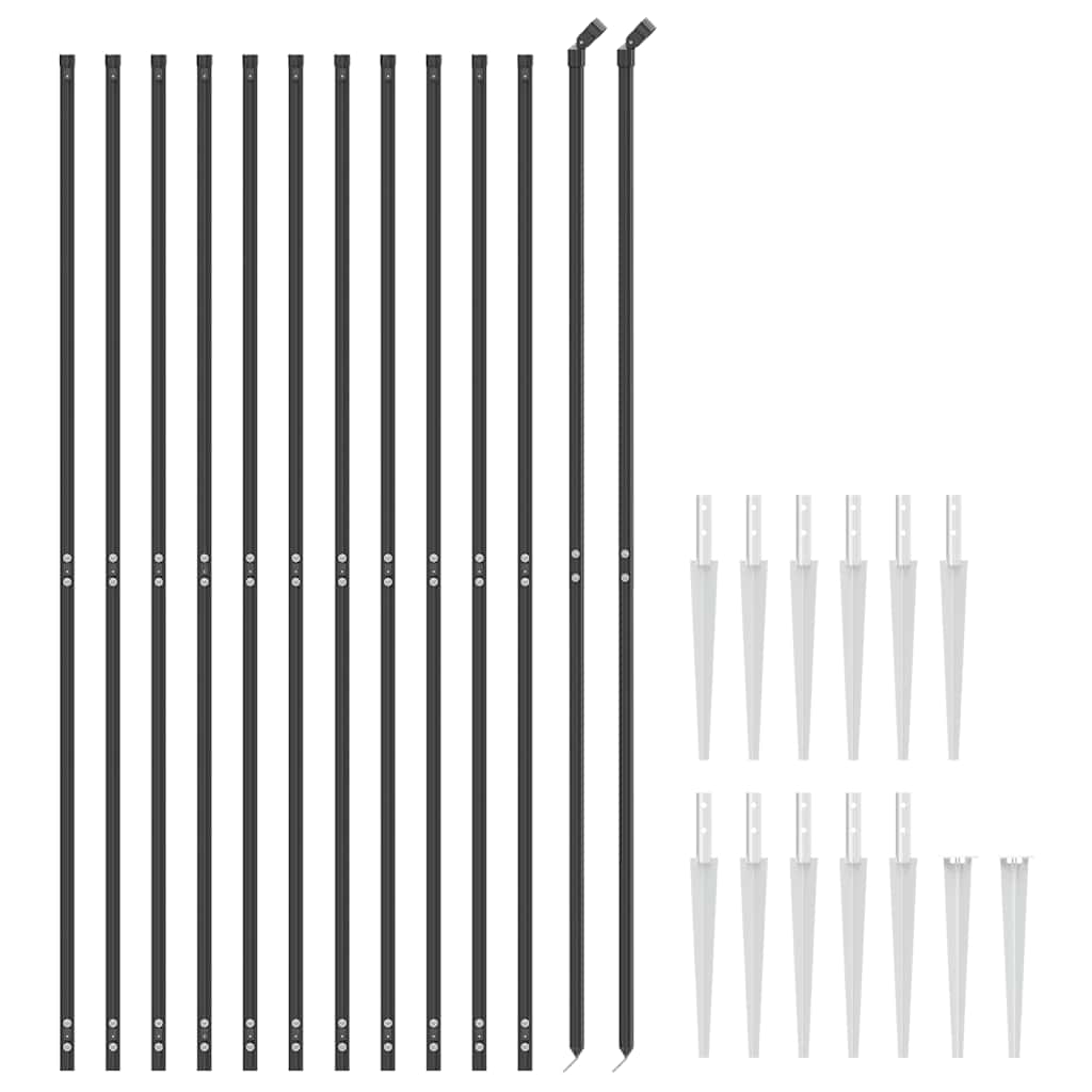 Chain Link Fence with Spike Anchors Anthracite 2x25 m